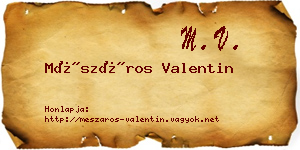 Mészáros Valentin névjegykártya